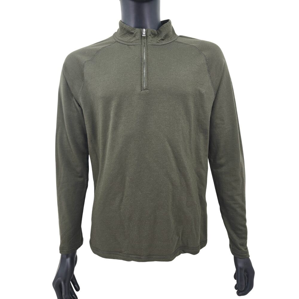 Peter Millar Quarter Zip Merino Pullover Olive Green L